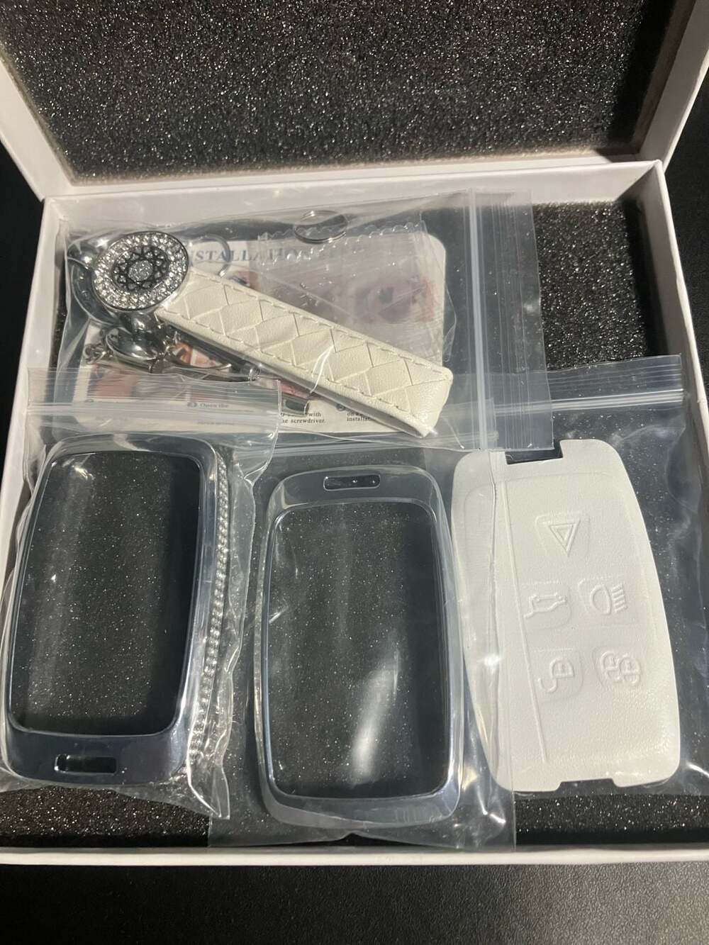 SHANGCHONG Land Rover Key Fob Case Cover White | Open Box/New